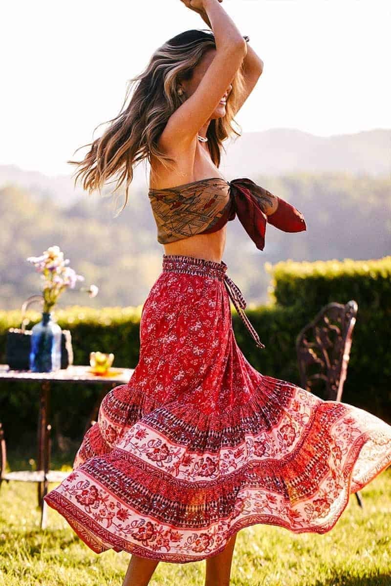 hippie jupe longue boheme
