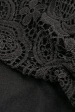 Robe boheme dentelle noir epaules nues vue de detail